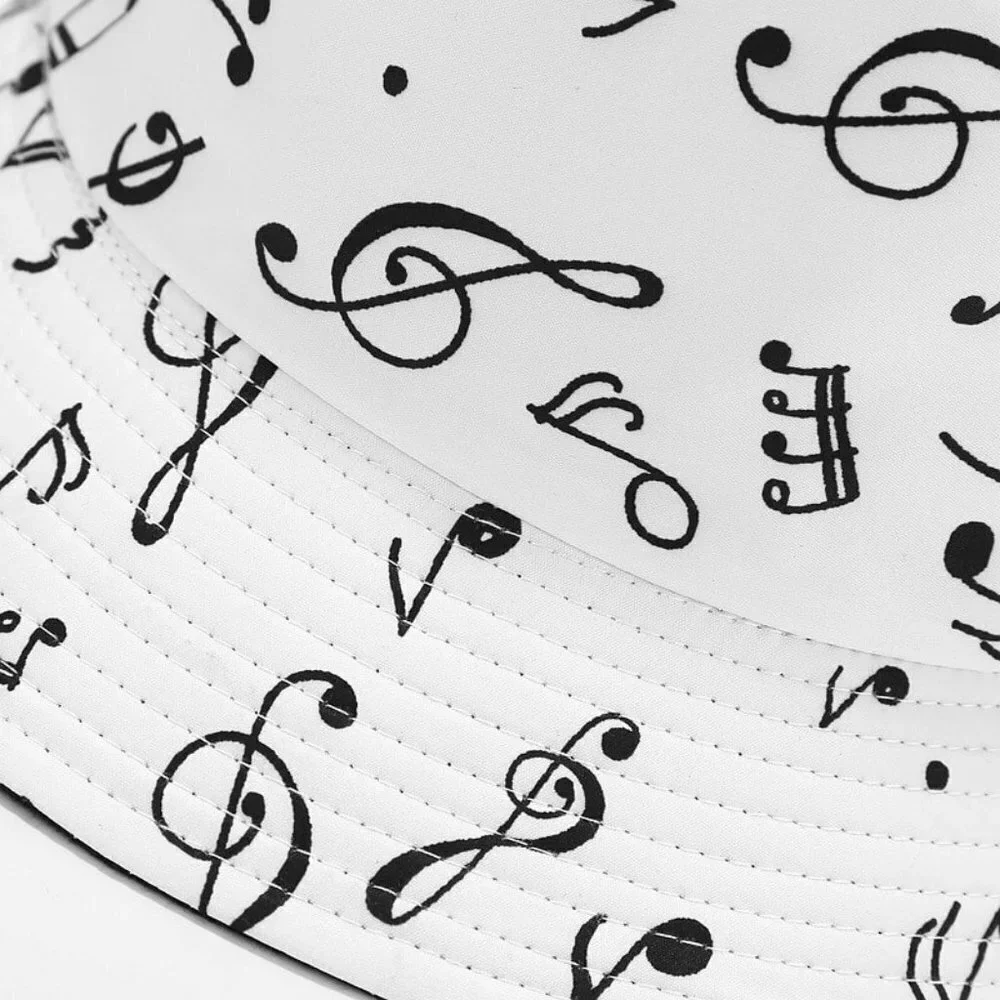 Musical Note Pattern Bucket Hat